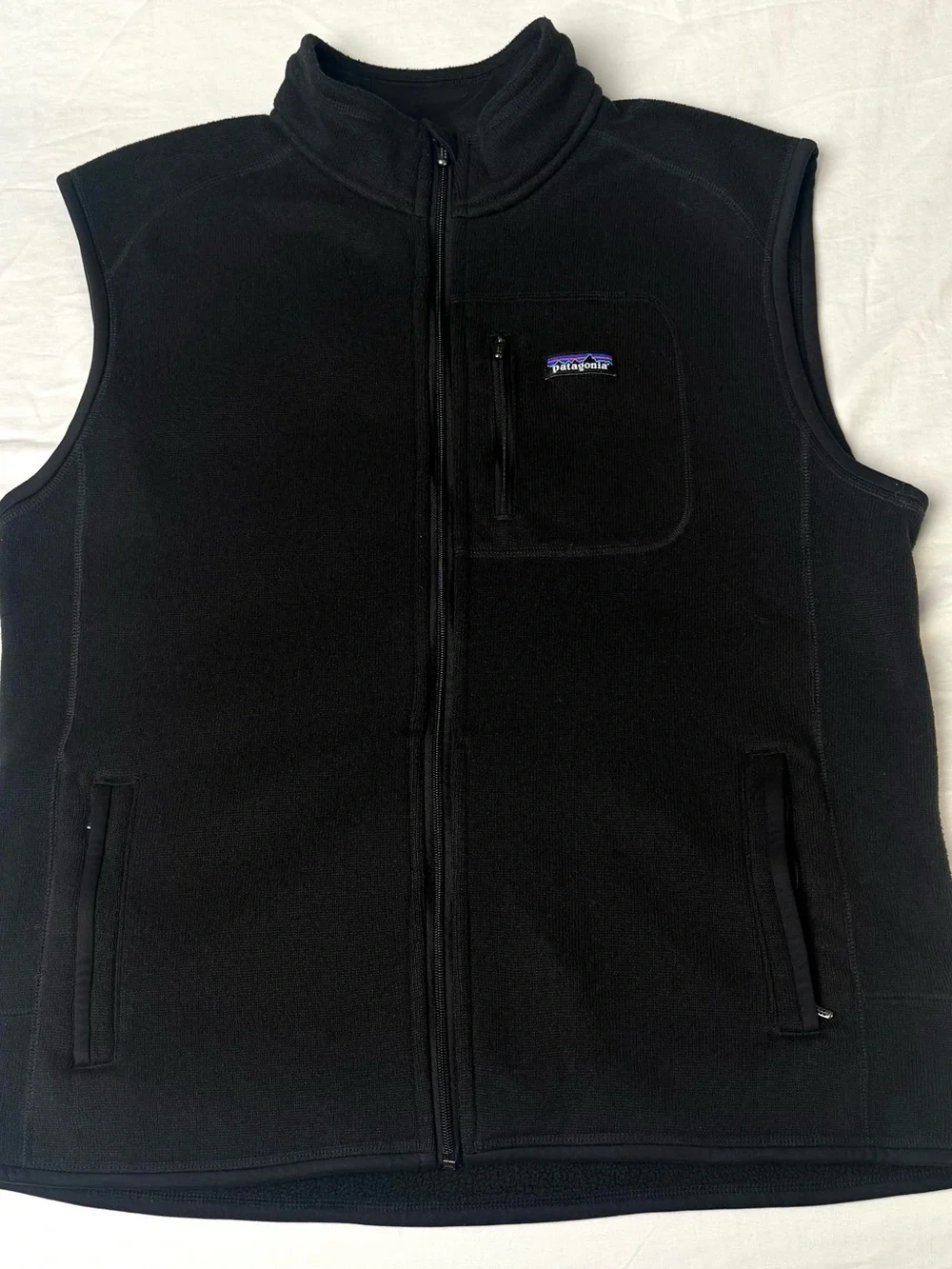Patagonia Synchilla Fleece Vest Black Full Zip Men’s XXL Outdoor Hiking